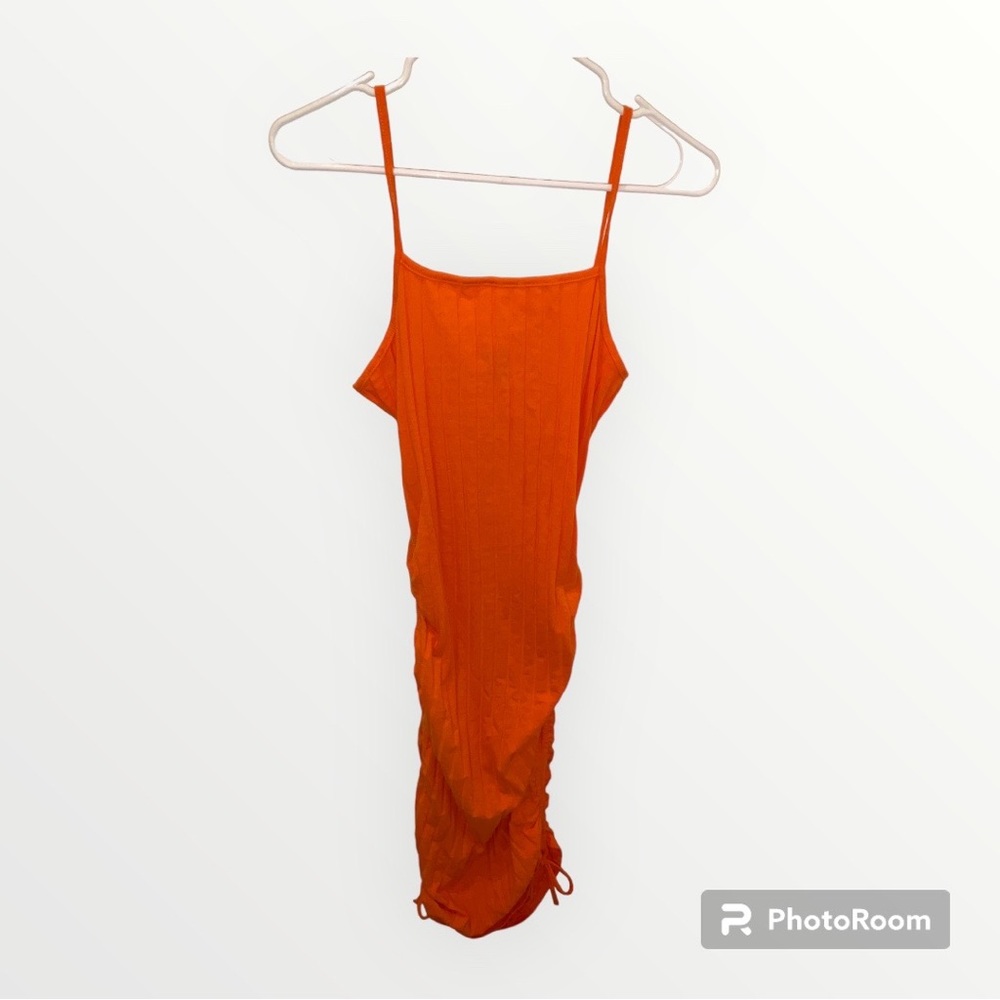 Fashion nova orange rib knit  midi dress